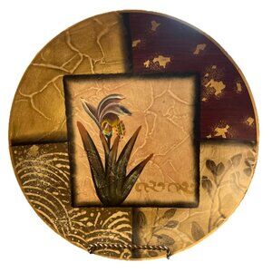Unique Decorative Plate Floral Patterns Gold Heavy Collectors Oriental 10 1/4”
